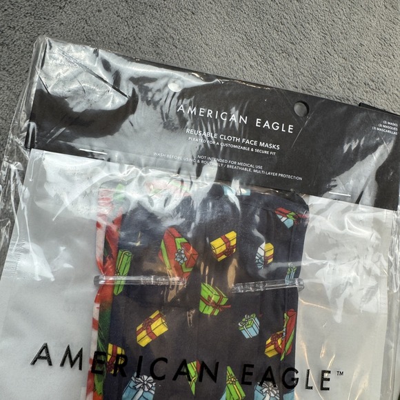 American Eagle Reusable Cloth Face Masks 3 Pack One Size Gift Camouflage Holiday - Picture 7 of 14
